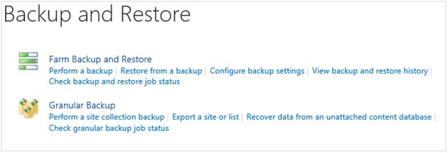 Backup and Restore